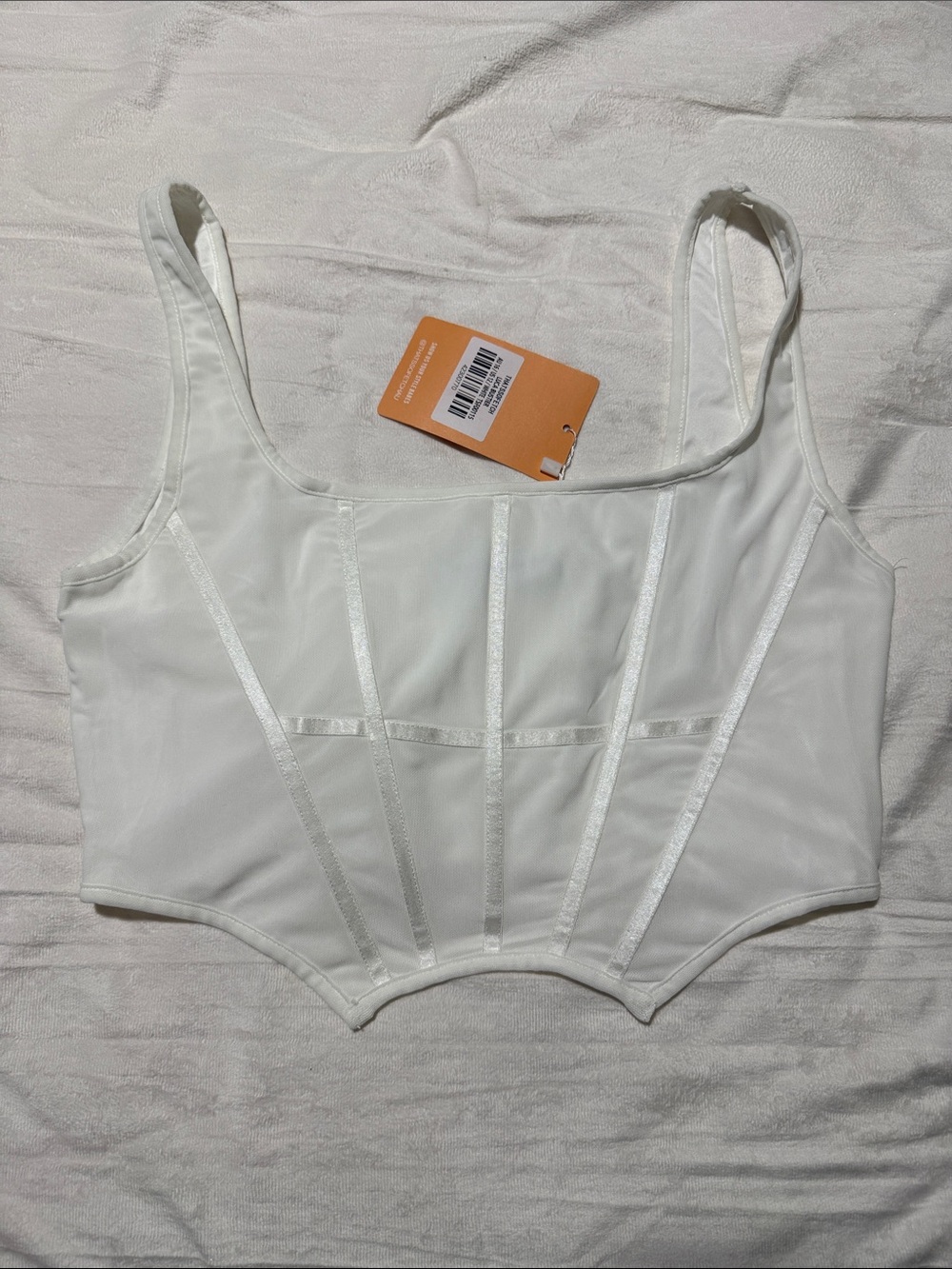 White Corset Bandeau Crop Top — Women's Structured Bustier